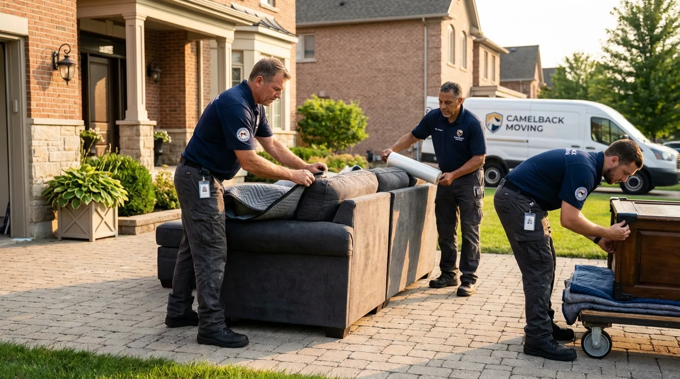 Large estate moving crew wrapping furniture in Estill Springs, TN