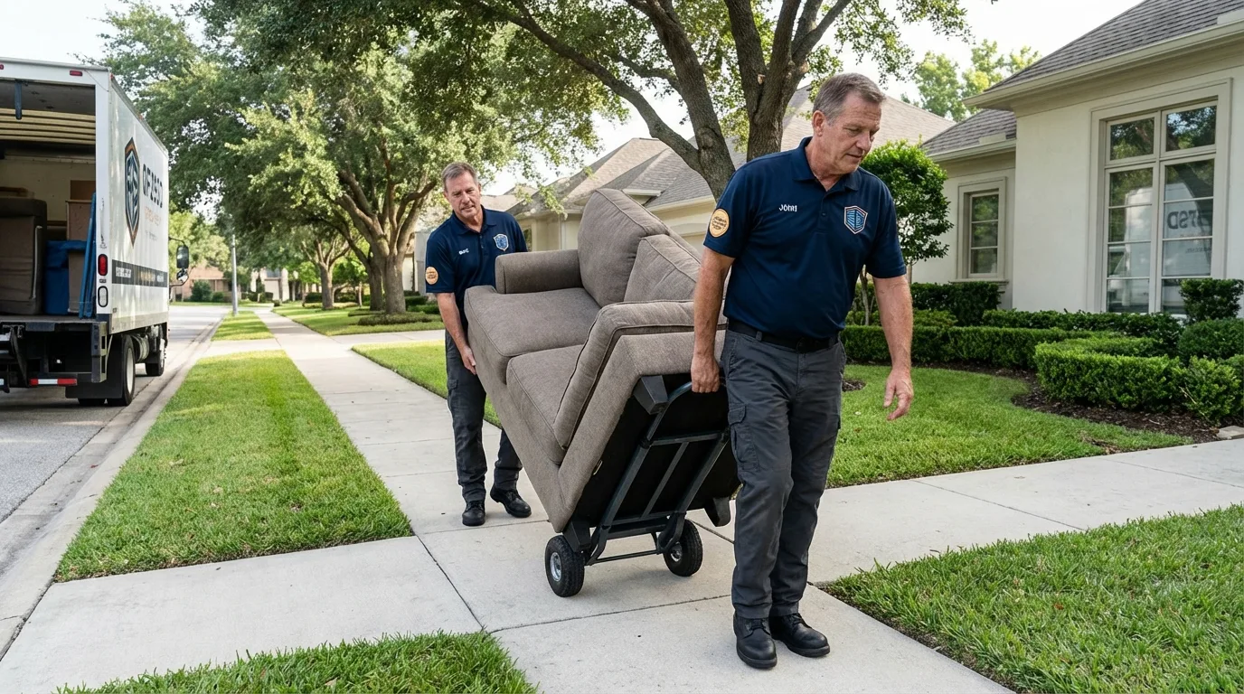 Local residential moving crew loading furniture in Estill Springs, TN